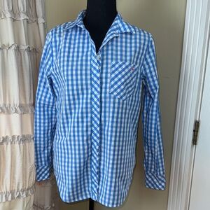 Vineyard Vines Blue and White Checkered Women's Button Down Shirt
